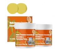 Pâte nettoyante et polissante multi-usages à l'huile de coco, pâte nettoyante pour ustensiles de cuisine, pâte nettoyante pour ustensiles de cuisine pour robinet, lavabo, carrelage (2pcs)