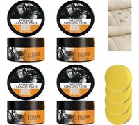 Pâte nettoyante polyvalente pour l'intérieur de la voiture,cuir,crème nettoyante pour tissus en plastique pour sièges,rembourrage du tableau de bord,détachant en profondeur,restaure la brillance (4)
