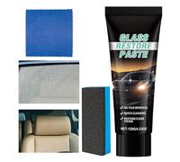 Pâte nettoyante pour vitres automobiles - Éliminateur de résidus puissant, solution de polissage transparente, entretien professionnel des surfaces, éliminant les taches d'huile, le film de graisse, l