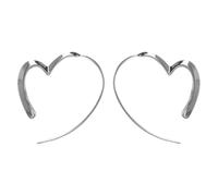 Pâte Perles Impressionner Bijoux Women Gold Silver Black Plated Large Hollow Love Shape Metal Wire Hoop Earrings For Her Wife Mom Sister Frie Accessoires Kits Kits Bijoux (Grey, One Size)