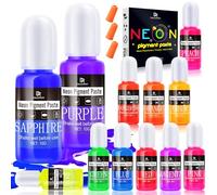 Pâte pigmentée néon, 12 couleurs fluo hautement concentrée, peinture époxy pour œuvres d'art de Noël, artisanat en résine époxy, nail art, bijoux, savon, sous-verre