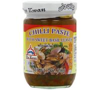 Pâte piment aux feuilles basilic POR KWAN 200g Thailande - Lot de 3 pièces