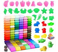 Pâte polymère auto-durcissante 72 couleurs kit complet avec 29 outils, argile légère et ultra souple, activité créative enfants et adultes, séchage à l'air, idée cadeau anniversaire