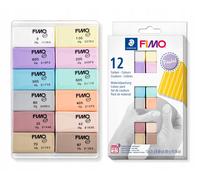 Pâte polymère FIMO SOFT, lot de 12 x 25 g, couleur pastel.