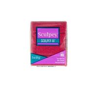 Pâte polymère Sculpey 57 g - rouge grenat pailleté -