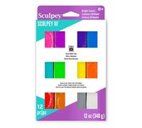 Pâte polymère - Sculpey - Sculpey III - Assortiment 12 couleurs - Non toxique - Cuisson à 130°C