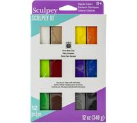 Pâte polymère - Sculpey - Sculpey III - Assortiment 12 couleurs - Non toxique - Cuisson à 130C