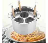 Pâte pour pâtes en acier inoxydable 5 trous, pot à pâtes en acier inoxydable avec insert passoire, pot avec panier vapeur et insert pour pâtes, gibier