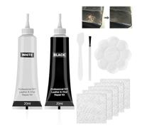 Pâte Réparatrice Cuir, Kit Rénovation Cuir, 2 pièces Kit de réparation du cuir pour réparer les déchirures des meubles, canapés, vestes, sièges de bateau (noir+blanc)