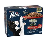 Pâtée pour Chat Adulte Délices Tranchés en Gelée Sélection Campagne Felix - Les 12 sachets de 80g Lot De 3 - par Lot