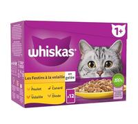 Pâtée pour Chat Adulte en Gelée Poulet Canard Dinde Volaille Les Festins WHISKAS - la boîte de 12 sachets fraîcheur Lot De 3 - par Lot