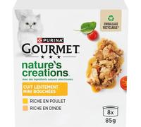 Pâtée pour Chat Adulte en Sauce Poulet Dinde Nature's Creations Gourmet - Les 8 boîtes de 85g Lot De 3 - par Lot