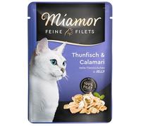 Pâtée pour chat - MIAMOR - Feine Filets - Thon & Calamar - Morceaux en gelée - 100 g