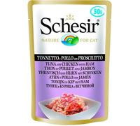 SCHESIR pour chats Single Dish Thon avec poulet et jambon 50g
