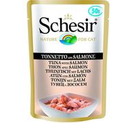 SCHESIR pour chats Single Dish thon avec saumon 50g