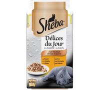 Pâtée pour chat - SHEBA - Délice de volaille en sauce - 3 variétés - 6x50 g