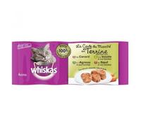 Pâtée pour Chat - WHISKAS - La Carte du Marché - Lot de 8 Boîtes - 4 Variétés - Aliment Adulte