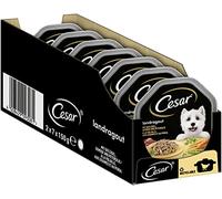 Pâtée pour chien Cesar gamme Landküche - Poulet et légumes - Lot de 2 paquets de 7 boîtes de 150 g chacune