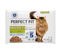 Pâtée Savoureuse pour Chat Senior Stérilisé, Dinde et Poisson en Sauce (4 Sachets) - Le Lot De 4