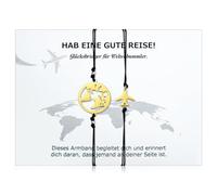 Patelai 2 Pcs Bracelets de Globe du Monde Bracelet de Voyage Porte-Bonheur avec Pendentif de Terre et Avion Bracelet en Cordon Fait Main avec Carte Cadeau pour Femme Voyageur Amis Famille (Or)