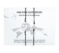Patelai 2 Pcs Bracelets de Globe du Monde Bracelet de Voyage Porte-Bonheur avec Pendentif de Terre et Avion Bracelet en Cordon Fait Main avec Carte Cadeau pour Femme Voyageur Amis Famille (Argent)