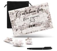 Patelai 24 Pcs Puzzles Bons d'Achat Carte de Voeux en Bois Créez Votre Propre Puzzle avec Marqueur et Sac-Cadea (Mur de Graffitis)