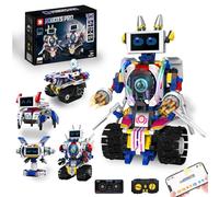 PATEMZON Technic Robot Télécommandé pour Enfants, 6 en 1 Programmable Roboticset avec LED, App et Télécommande, STEM Ensemble Technique Robot Jouet Cadeau Créatif pour Garçons et Filles