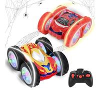 PATEMZON Voiture Télécommandée, Voiture Radiocommandée, Araignée Monster Truck Télécommandé Double Face, 360°Rotation Rechargeable RC Car Tout Terrain, Cadeau pour Garçon Fille 4 5 6 7 8 9 Ans (Rouge)