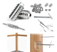 [Patent] Muzata 20 Pack 1/8" Swageless Invisible Cable Railing Kit Hardware Swageless Fittings Lag Screw Hidden for 4x4 6x6 8x8 Wood Posts T316 Stainless Steel Deck Cable Railing System 10 Pairs CB16