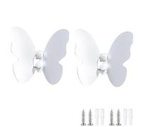 Patere 2 Pièces Cintre Papillon Mural Entièrement En Cuivre Très Approprié Pour La Salle De Bain Derrière La Porte La Cuisine Chambre Crochet En Laiton Polyvalent(Blanc)