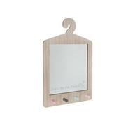 Atmosphera for Kids - Patère 4 Têtes Avec Miroir Cintre 29x44cm Naturel Beige