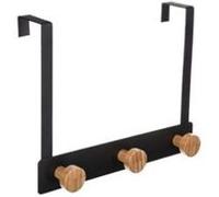 Patère à 3 têtes - 25 x 5 x 20 cm - Bambou - Noir