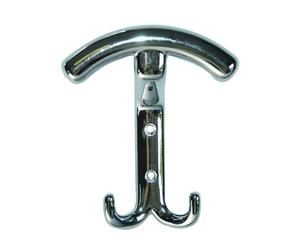 Patère contemporaine avec deux crochets - chromé CADAP