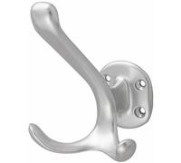 Patère double - aluminium - argent - type 0028 - 2 crochets HERMETA