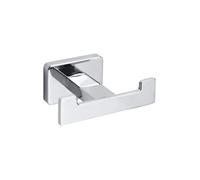 Patère double murale de douche en zinc NIKI 8,4 x6 x3,6 cm