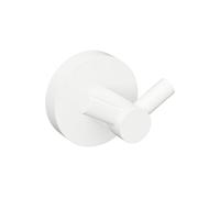 Patère double murale WHITE en laiton blanc 5,5cm-Sans adhésive-5.5-5.5