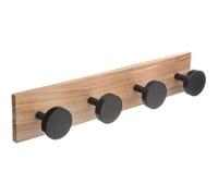 Patère en Bois ""4 Têtes"" 40cm Noir