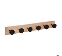 Five Gloves Patère en bois 6 têtes – Noir