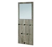 Patere en MDF Coloris Decor Chene truffe-chrome-nickel, L80 x P6 x H30 cm --