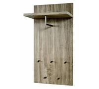 Patere en MDF Coloris Decor chene truffe, L49 x P31 x H100 cm --