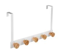 FIVE Simply Smart - Patère en Métal & Bambou "5 Têtes" 20cm Blanc Blanc G