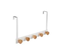 FIVE Simply Smart - Patère en Métal & Bambou "5 Têtes" 20cm Blanc Blanc G