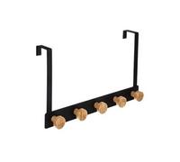 FIVE Simply Smart - Patère en Métal & Bambou 5 Têtes 20cm Noir Noir, Noir G
