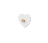 - Patère enfant Coeur en bois ESSENTIEL Blanc et Hêtre Brut