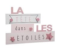 Patère Enfant Etoiles - Blanc & Rose 48x34 cm - Atmosphera créateur d'intérieur