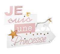 Patère Je suis une princesse - 50 x 35 x 4,5 cm - Bois - Blanc