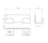 Patère magnétique double blanc RAL9016 - DEVISMES - 12180/9016