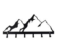 Patère Mural à clés Design Montagne en métal, décoration Murale avec Motif Montagne, Support à Chapeaux - décoration de Rangement pour Salon, Couloir, entrée