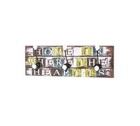 HAKU Möbel garderobe Murale Motif, Noir, céramique, MDF, métal - Dim.: L 60 cm x H 20 cm x P 12 cm, Style: Industrial