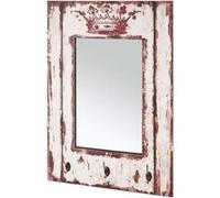HAKU Patère murale motif vintage MDF métal miroir 3 crochets L52xH80xP10 cm Industriel